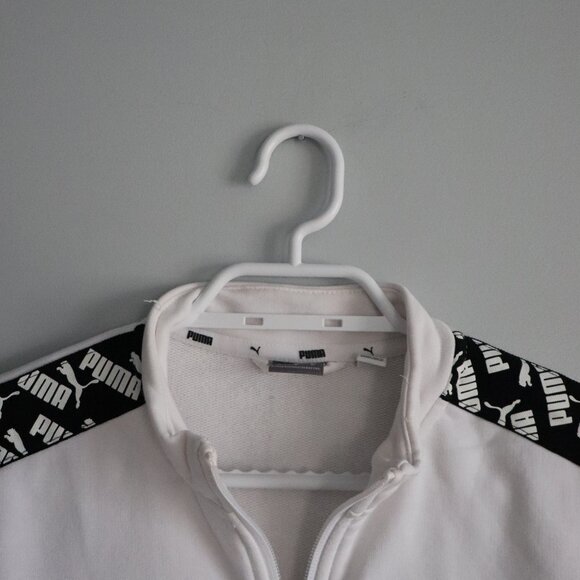 Puma Womens White Sz M Amplified Comfy Full Zip Casual Outdoor Track Jacket - Picture 4 of 12